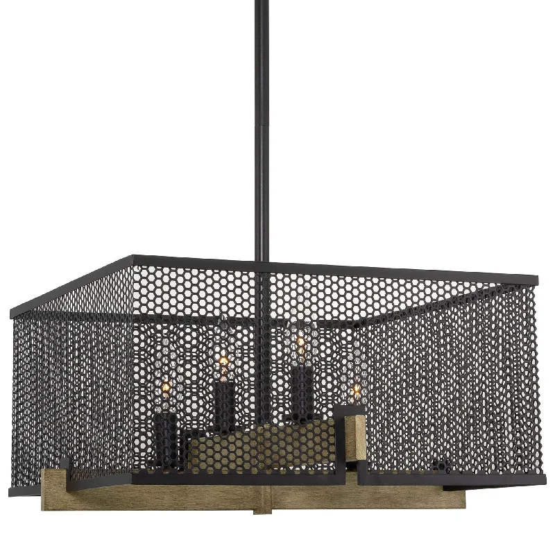 Industrial Lighting for Printing Press FacilitiesKira Home Channing 28" Modern 4-Light Pendant Light Chandelier, Industrial Farmhouse Lighting, Square Mesh Cage Design + Smoked Birch Wood with Black Finish - Ideal Farmhouse Light for Stylish Spaces Industrial Lighting for Printing Press FacilitiesKira Home Channing 28" Modern 4-Light Pendant Light Chandelier, Industrial Farmhouse Lighting, Square Mesh Cage Design + Smoked Birch Wood with Black Finish - Ideal Farmhouse Light for Stylish Spaces