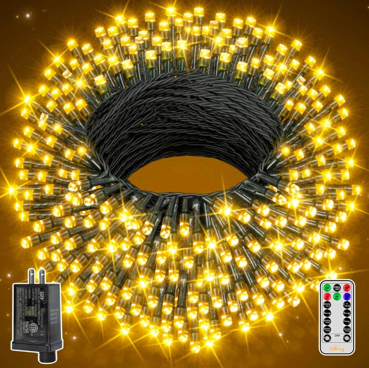 String Lights for Porch LightingOllny 800 LED 262ft Warm White String Lights (Green Cable, Plug in, 8 Modes, IP44 Waterproof) String Lights for Porch LightingOllny 800 LED 262ft Warm White String Lights (Green Cable, Plug in, 8 Modes, IP44 Waterproof)