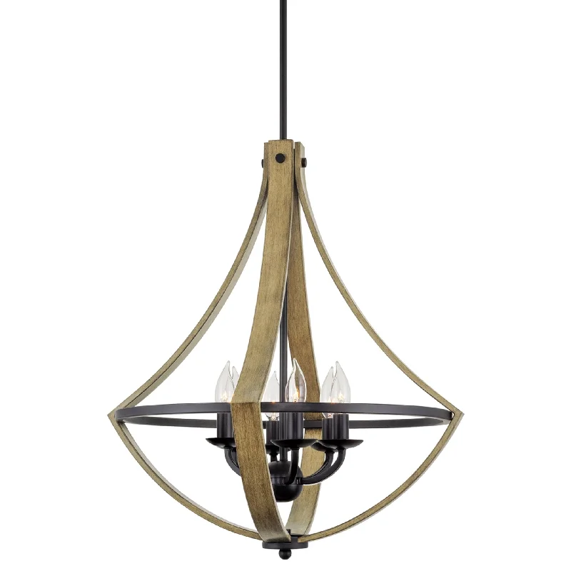 Industrial Lighting for Printing Press FacilitiesKira Home Laguna 22" 6-Light Modern Rustic Pendant Chandelier, Wood Style Metal Frame, Textured Black Accents + Smoked Birch Wood Finish Industrial Lighting for Printing Press FacilitiesKira Home Laguna 22" 6-Light Modern Rustic Pendant Chandelier, Wood Style Metal Frame, Textured Black Accents + Smoked Birch Wood Finish
