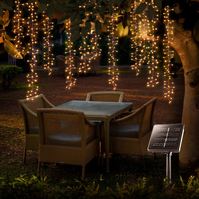 String Lights for Nursery Room DecorSolar Cluster Lights, 8 Modes