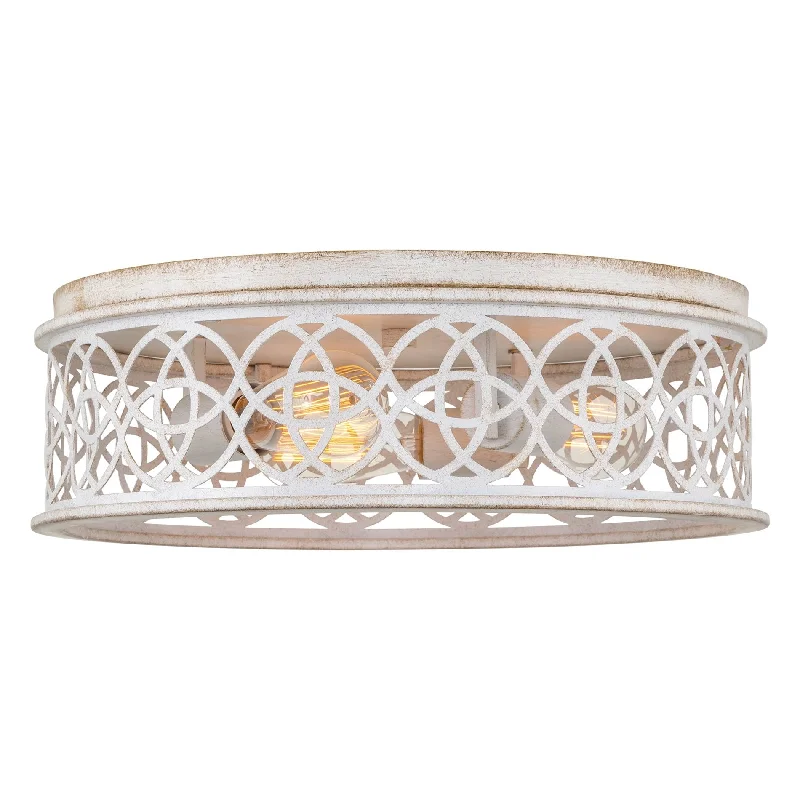 Waterproof Industrial Lighting for Wet AreasKira Home Blythe 17" 3-Light Rustic Farmhouse Flush Mount Ceiling Light + Metal Cage Drum Shade, Antique White Finish Waterproof Industrial Lighting for Wet AreasKira Home Blythe 17" 3-Light Rustic Farmhouse Flush Mount Ceiling Light + Metal Cage Drum Shade, Antique White Finish
