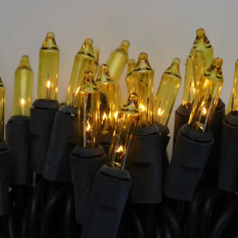 Twinkling String Lights for a Magical Atmosphere50-bulb Yellow Mini Lights, 4" Spacing, Black Wire Twinkling String Lights for a Magical Atmosphere50-bulb Yellow Mini Lights, 4" Spacing, Black Wire