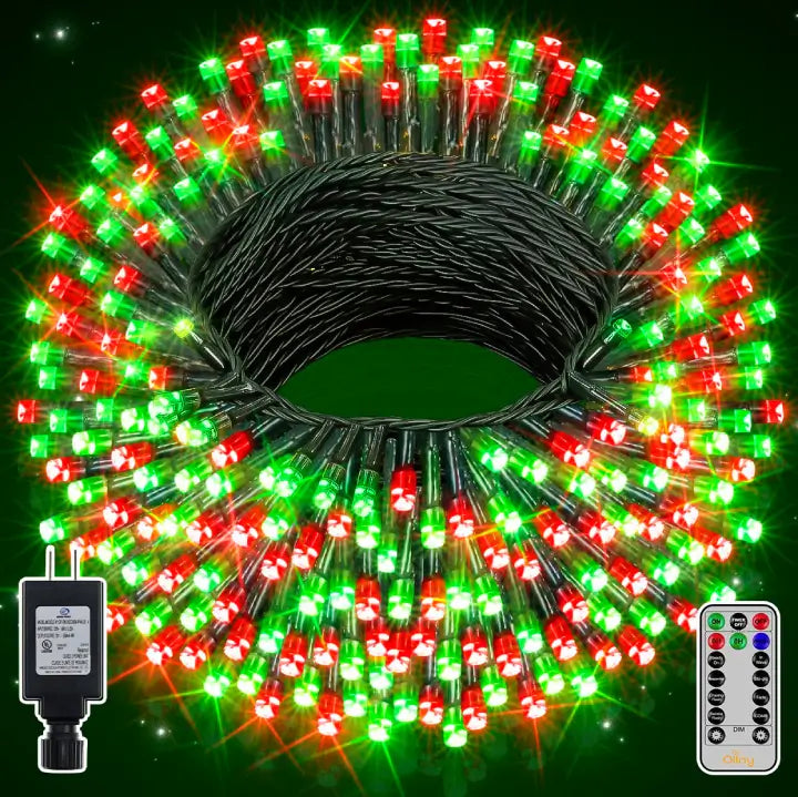 String Lights for Seasonal Decorations (Spring, Fall, etc.)Ollny 400 LED 132ft Red & Green Christmas Lights (Green Cable, Plug in, 8 Modes, IP44 Waterproof) String Lights for Seasonal Decorations (Spring, Fall, etc.)Ollny 400 LED 132ft Red & Green Christmas Lights (Green Cable, Plug in, 8 Modes, IP44 Waterproof)