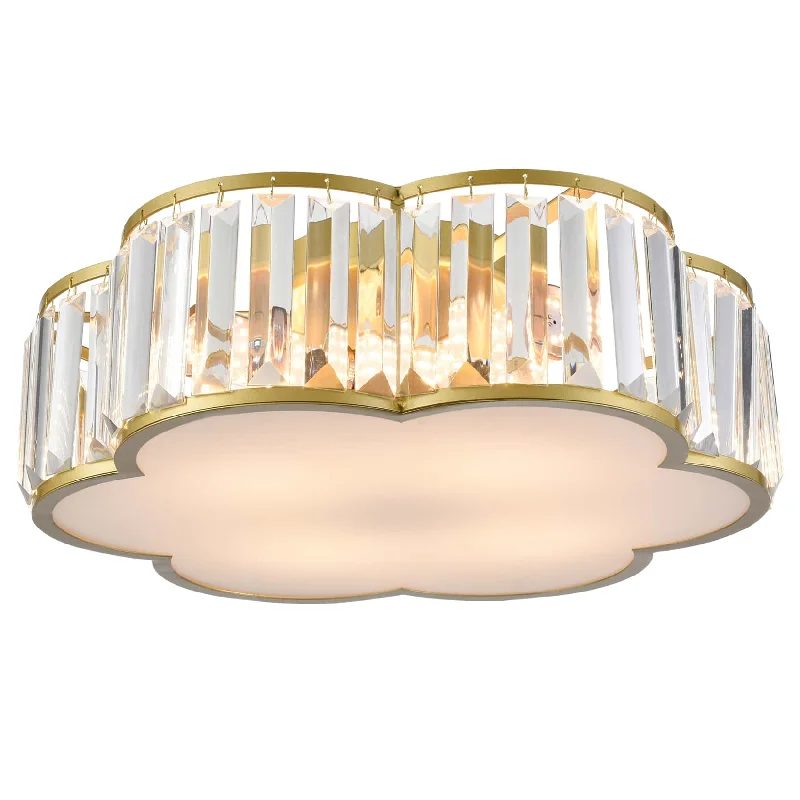 Industrial Lighting for Metal Fabrication Shops4-Light Crystal Flush Mount Ceiling Light Modern Gold Ceiling Light Industrial Lighting for Metal Fabrication Shops4-Light Crystal Flush Mount Ceiling Light Modern Gold Ceiling Light