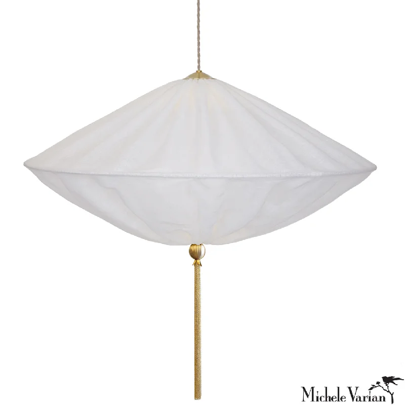 Dimmable Industrial Lighting for Ambiance ControlLinen Diamond Pendant Light White
