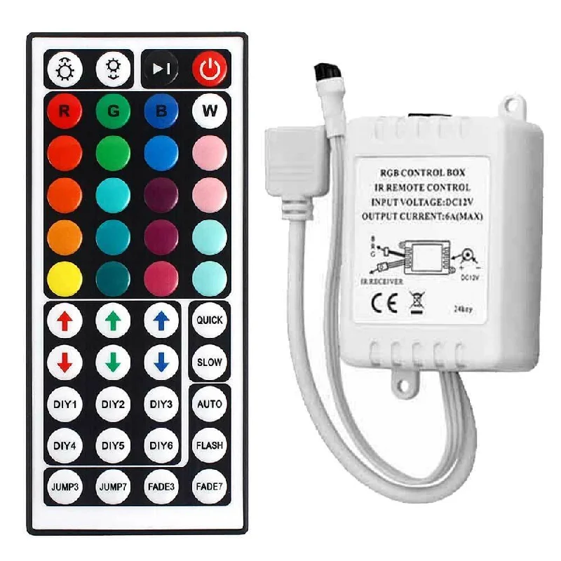 Manningham 12V 44 keys IR Remote Control Controller DC RGB LED Strip Light 3528 5050