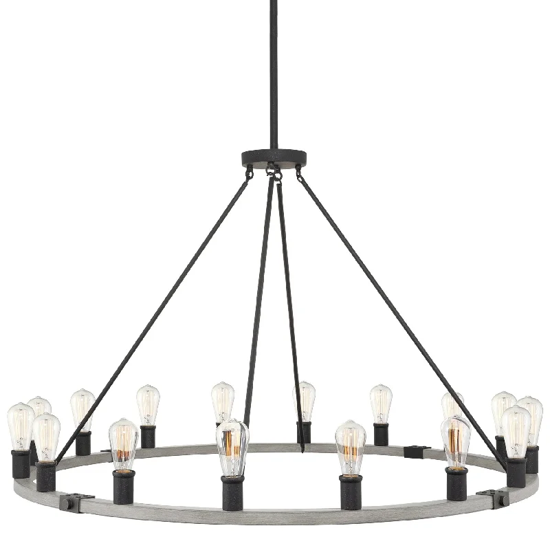 Industrial Emergency Lighting for Safety in FactoriesKira Home Jericho 48" 16-Light Large Rustic Farmhouse Wagon Wheel Chandelier, Round Kitchen Island Light, Textured Black Accents, Gray Oak Wood Style Industrial Emergency Lighting for Safety in FactoriesKira Home Jericho 48" 16-Light Large Rustic Farmhouse Wagon Wheel Chandelier, Round Kitchen Island Light, Textured Black Accents, Gray Oak Wood Style