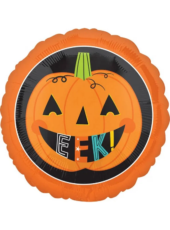 EEK Orange Pumpkin Print 45cm Round Foil Halloween Balloon