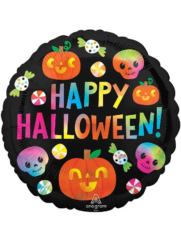 Halloween Cuties Holographic Print 45cm Round Foil Balloon