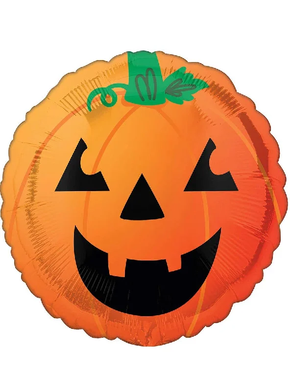 Fun and Spooky Pumpkin Print 45cm Round Foil Halloween Balloon