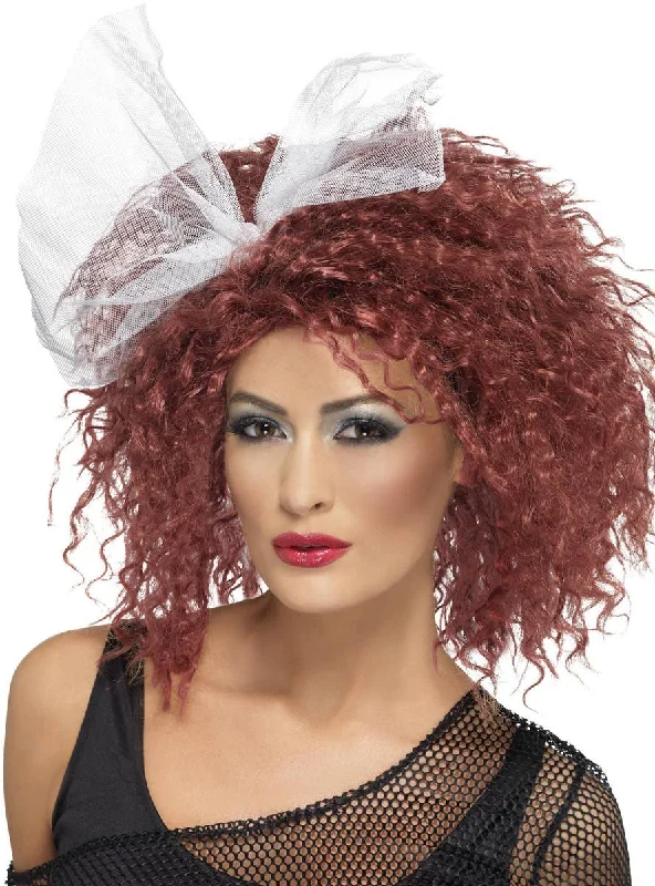 Crimped Auburn 80s Wild Child Womens Costume Wig