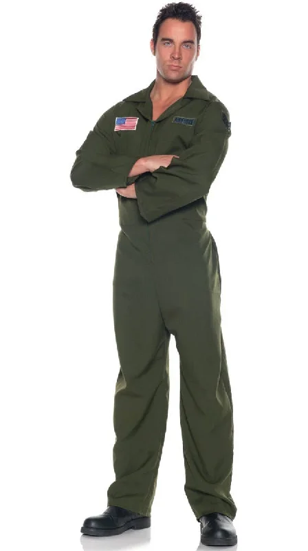 Air Force Aviator Mens Khaki Flight Suit Costume