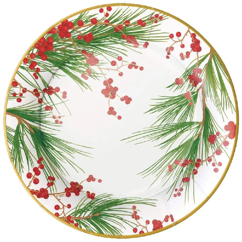 Berries and Pine Paper Dinner Plates - 8 Per Package