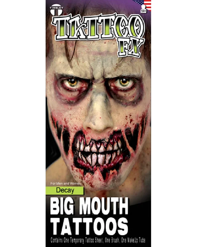 Halloween Big Mouth Decay Tattoo Set