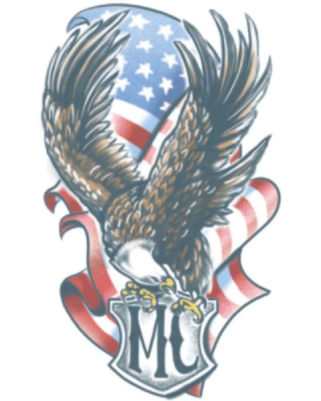 Biker MC Eagle Temporary Tattoo