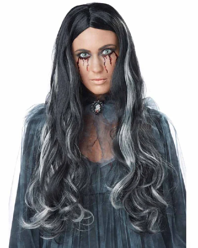 Bloody Mary Black and Grey Halloween Wig