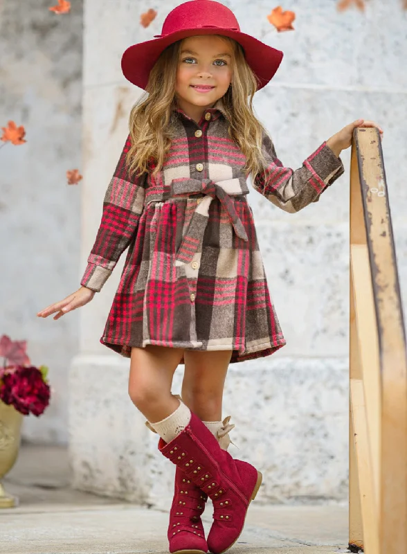 Pumpkin Harvest Brown Flannel Dress