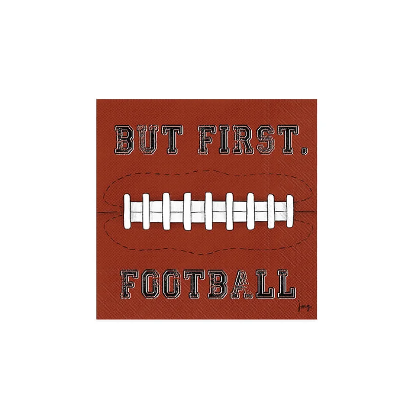 But First, Football Dessert Napkins 20ct