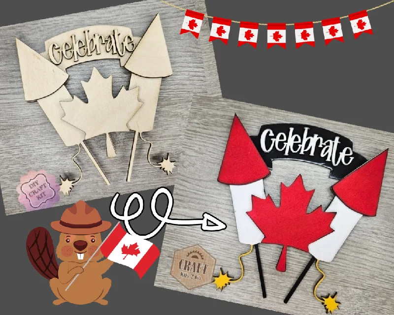 Celebrate Canada Day | July 1st | True North | Canada Decor | Canadian | Canada Crafts | DIY Craft Kits | Paint Party Supplies | #3407