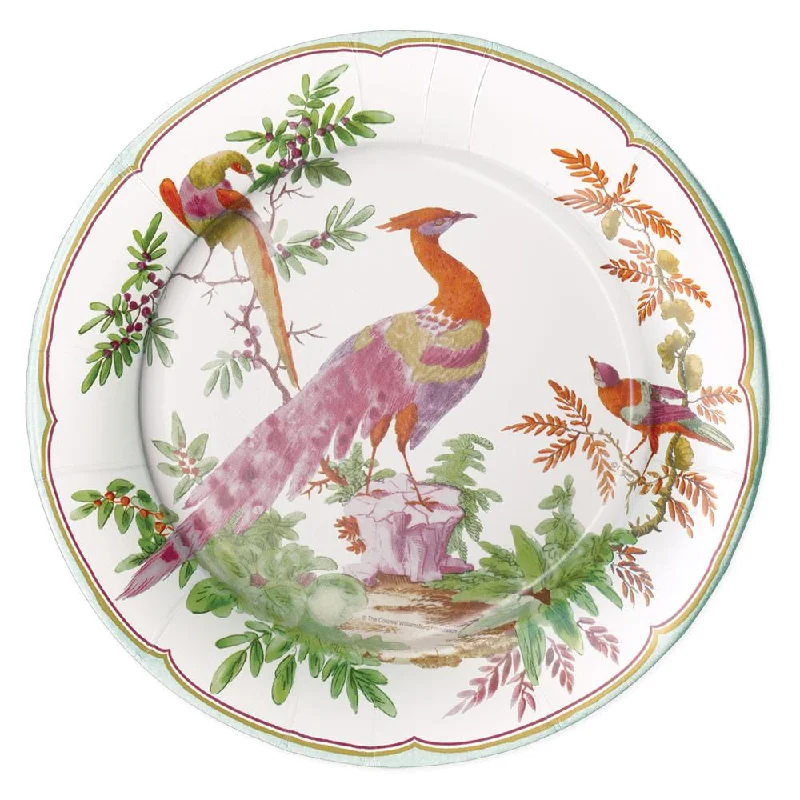 Chelsea Birds Paper Dinner Plates in Celadon - 8 Per Package