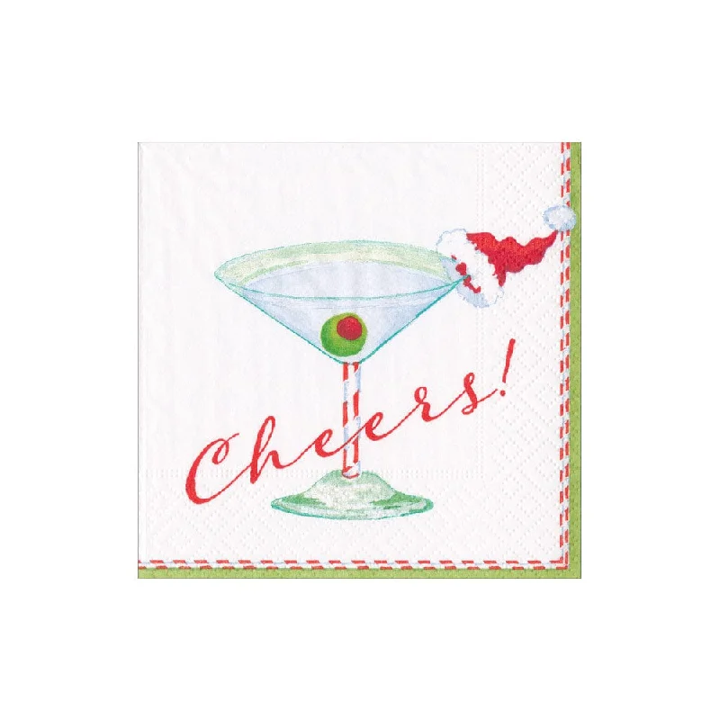 Christmas Cocktail Cheers! Paper Cocktail Napkins - 20 Per Package