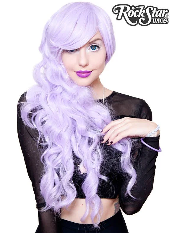 Classic Lavender Purple Deluxe Womens Wavy Wig