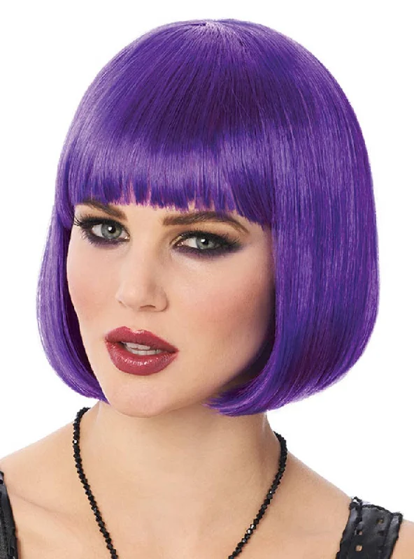 Classic Short Purple Womens Bob Costume Wig