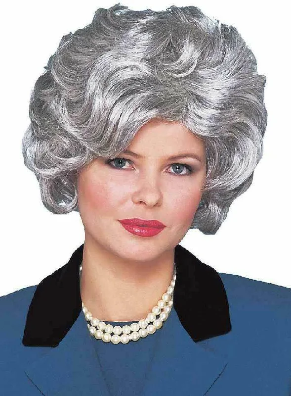 Classy Old Lady Grey Costume Wig