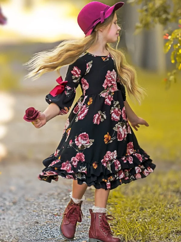 Romantic Rose Floral Cloda Dress