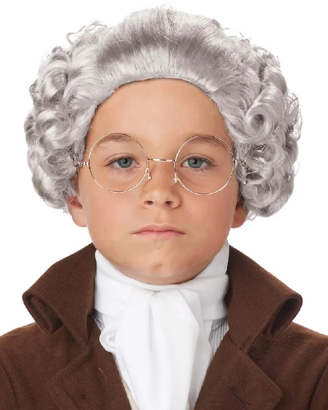 Colonial Man Boys Grey Wig