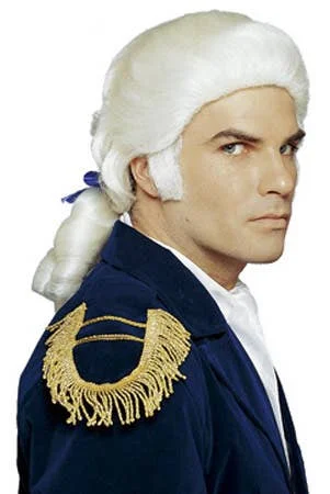 Colonial Mens White Aristocrat Costume Wig