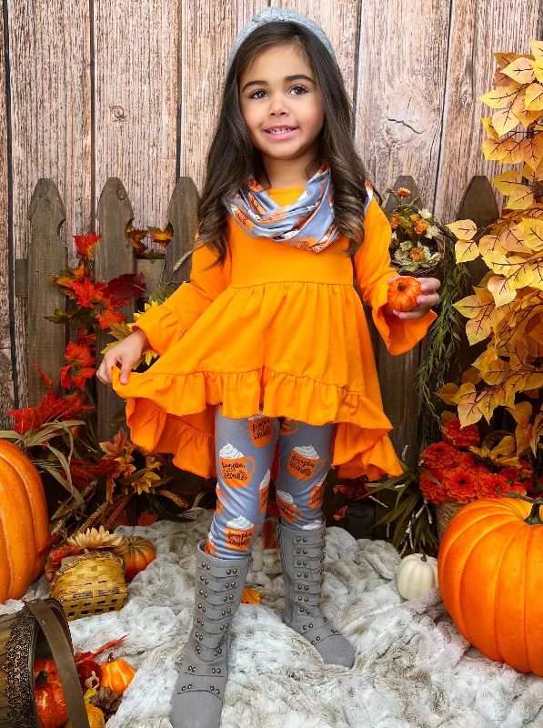 Pumpkin Spice Season Tunic, Scarf and Legging Set