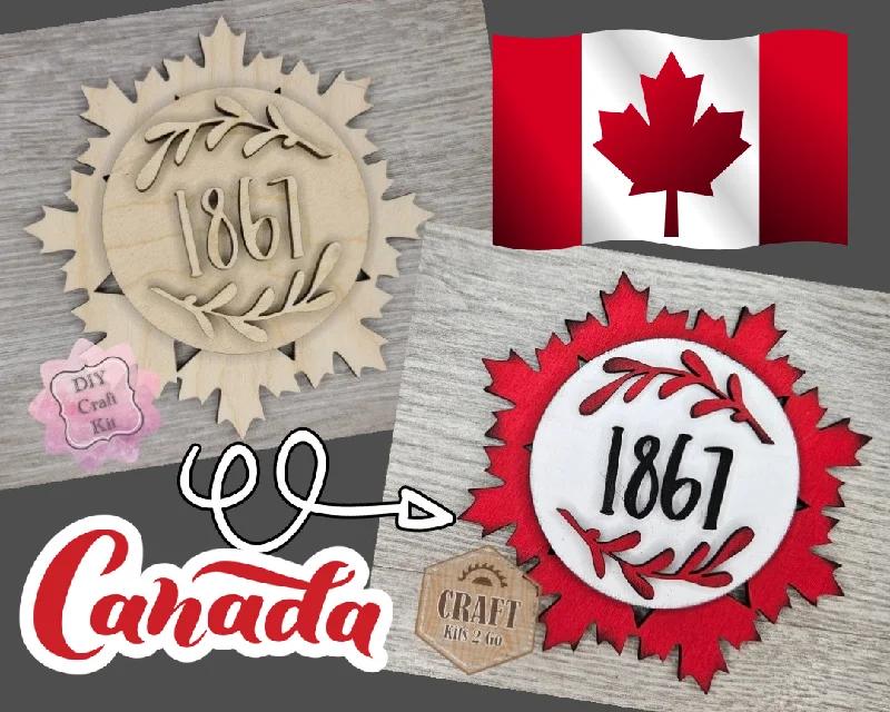 Canada Day | July 1st | True North | Canada Decor | Canadian | Canada Crafts | DIY Craft Kits | Paint Party Supplies | #3403