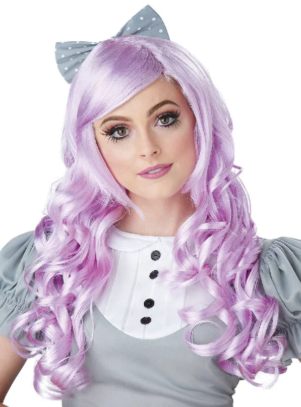 Cosplay Doll Womens Lilac Purple Curly Wig