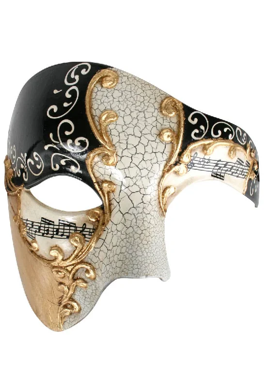 Crackle Paint Mens Cream Over Eye Masquerade Mask