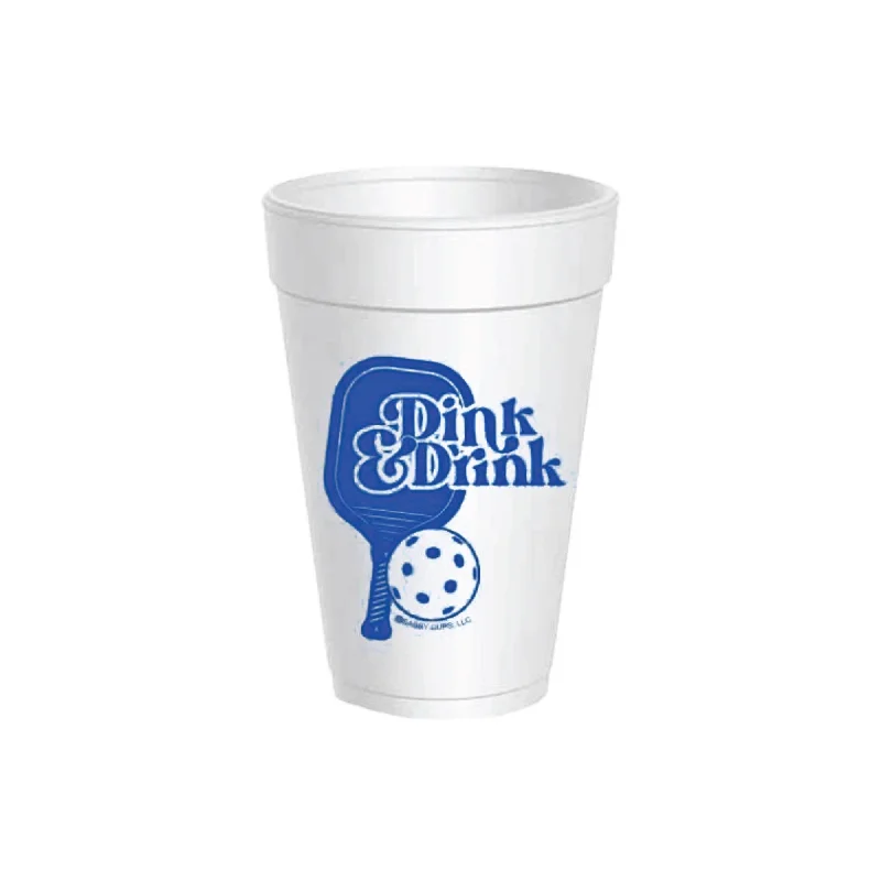 Dink & Drink Pickleball Styrofoam Cups with Lids 10ct