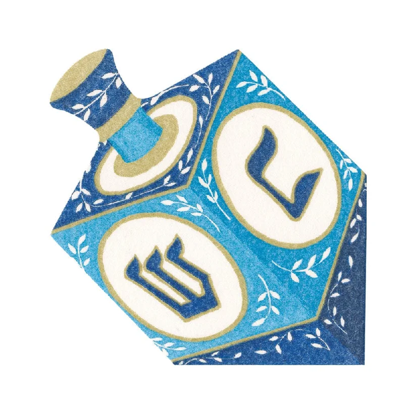 Dreidel Die-Cut Paper Linen Luncheon Napkins - 15 Per Package