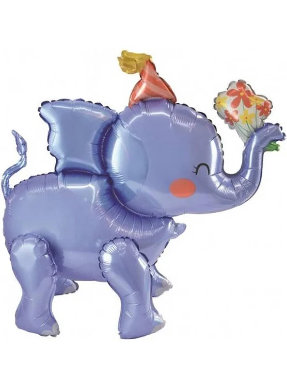 Elephant Large Standing Air Filled Safari 60cm Foil Balloon