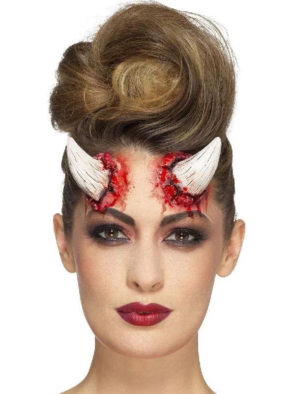 Erupting Latex Ivory Devil Horns Special FX Prosthetics