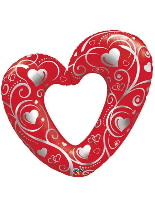 Filigree Heart Shaped 35cm Red Foil Balloon