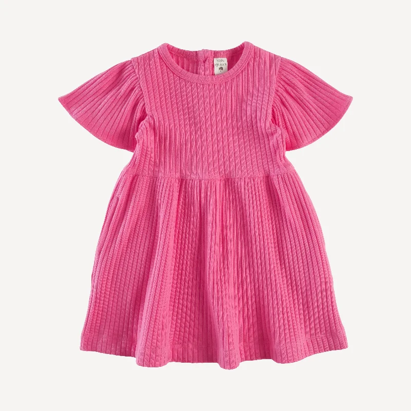 flutter sleeve dress | hibiscus flower | organic cotton wide rib