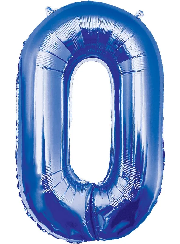 Giant 84cm Blue Number 0 Foil Balloon