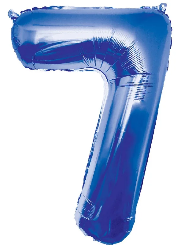 Giant 84cm Blue Number 7 Foil Balloon