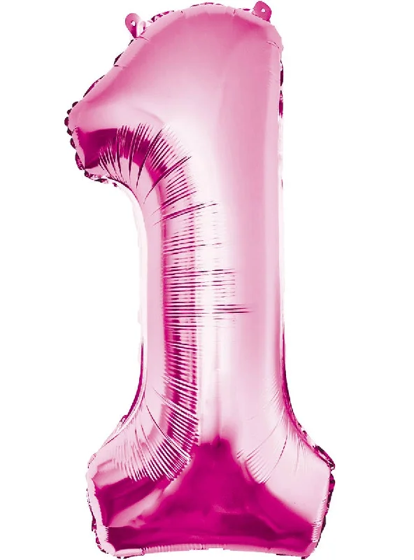 Giant Pink 84cm Number 1 Foil Balloon