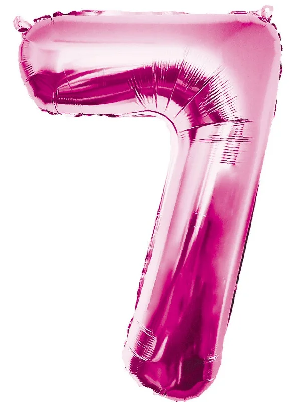 Giant Pink 84cm Number 7 Foil Balloon