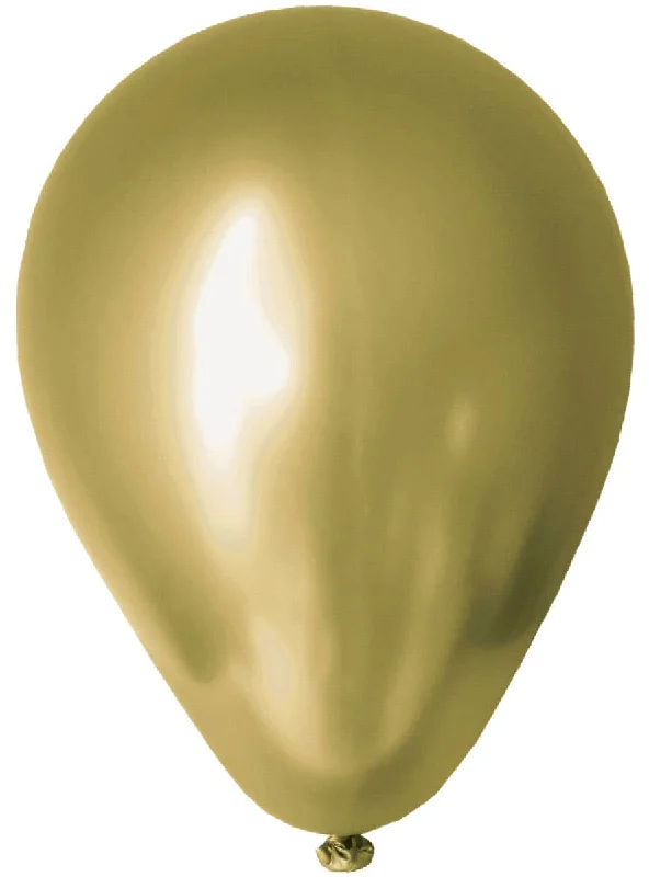 Gold Chrome 10 Pack 30cm Latex Balloons