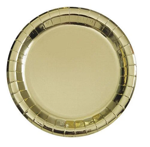 Gold Foil Plates - 23cm - Pack of 6