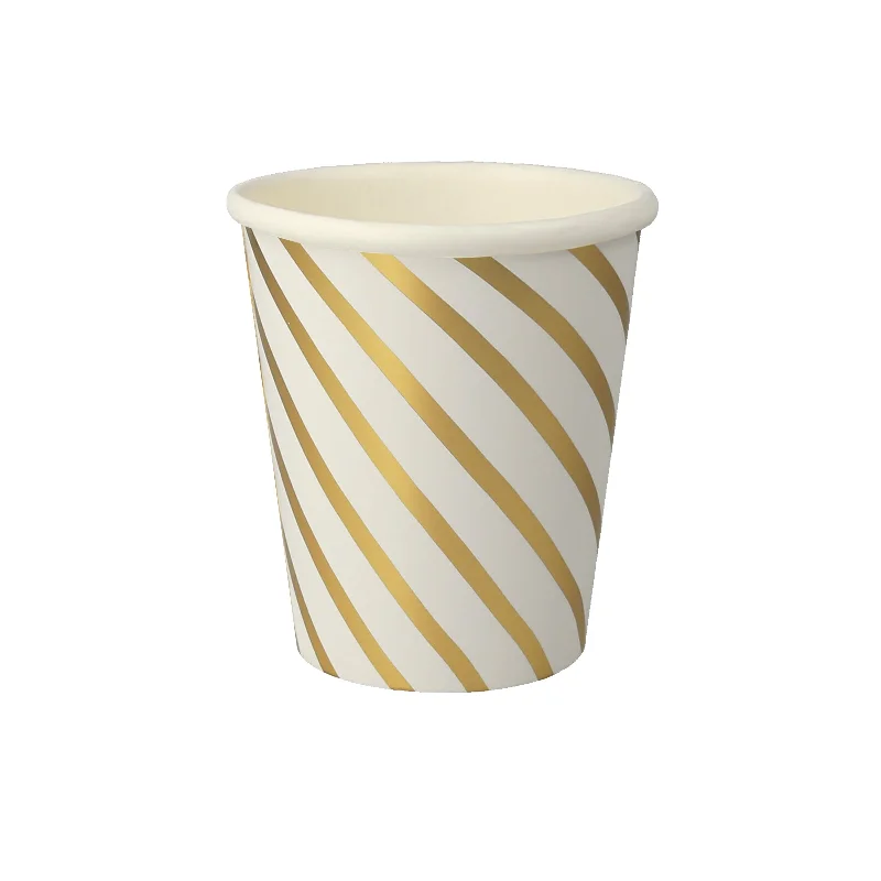 Gold Swirl Cups, Pack of 8