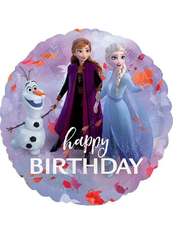 Frozen 2 Happy Birthday Print 45cm Round Foil Balloon