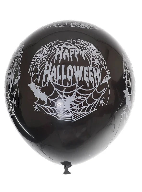 Happy Halloween Black 6 Pack 30cm Latex Balloons